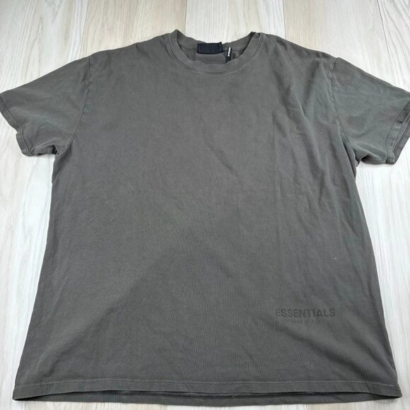 Essentials Fear Of God Mens Brown Gray Shorts Sleeve Comfy Pullover Tee Size M - Picture 1 of 11